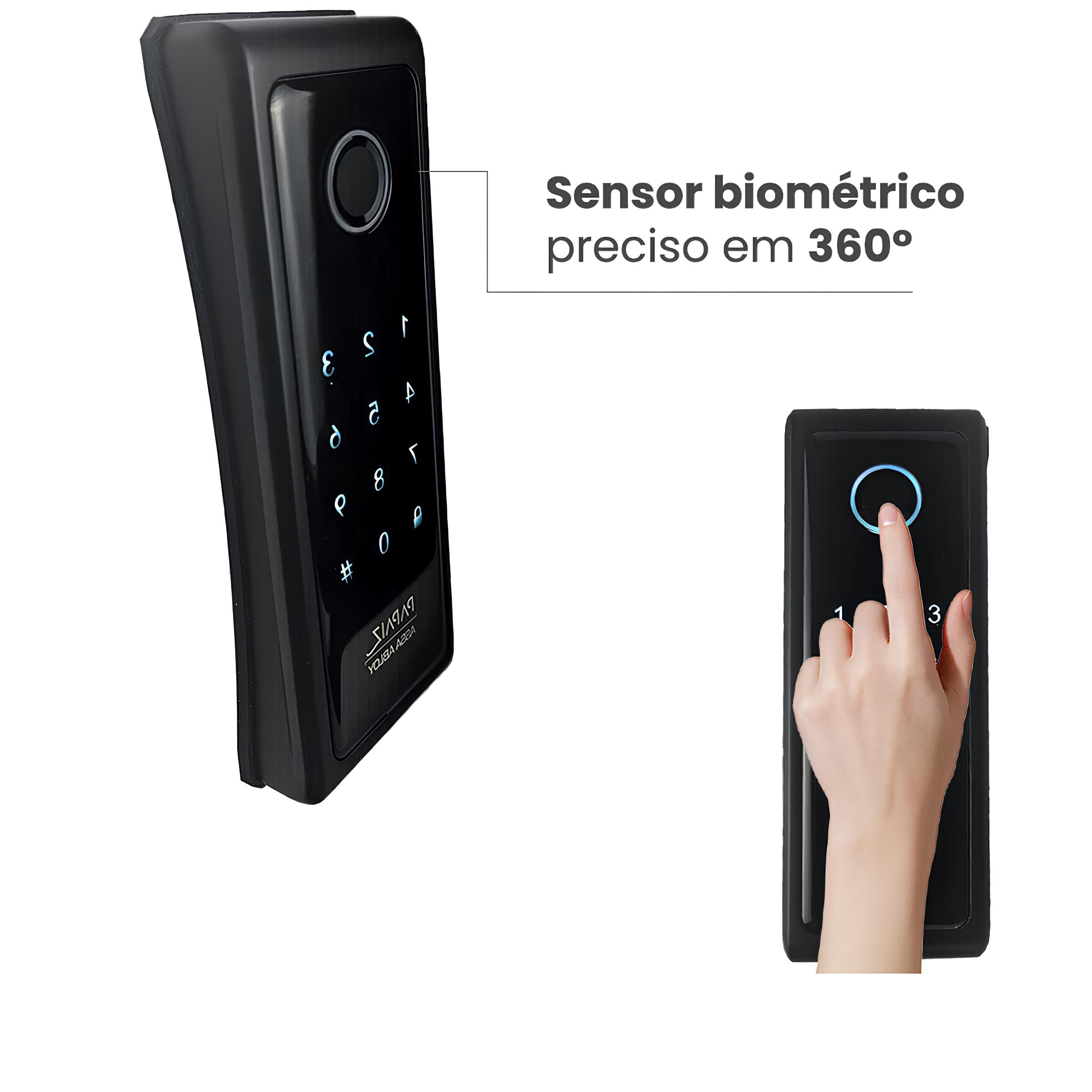 Fechadura Eletronica SL140B Biometrica De Sobrepor Preta Papaiz 80806_0.jpg